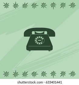 Illustration of a rotary phone.
