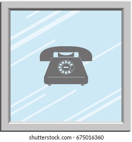 Illustration of a rotary phone.