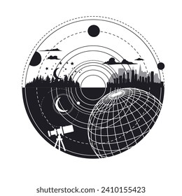 Illustration of the rotation of the earth in diagram format