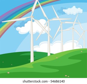 Illustration of rotators on colorful background