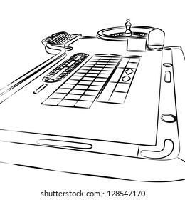 illustration of a roulette table