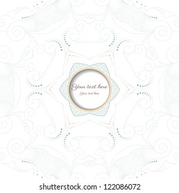 Illustration with round abstract patterns in soft colors.  Easy to change colors. Place for your text.