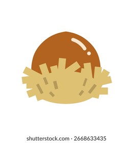 Ilustração de uma bolota redonda