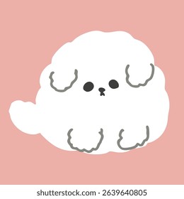Illustration of a round Bichon Frise puppy character