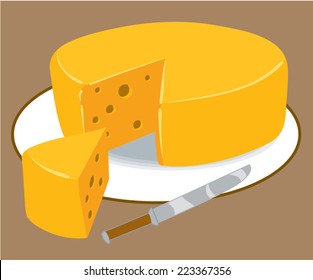 An Illustration of a round block of cheese