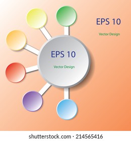 Illustration of round color paper round notes