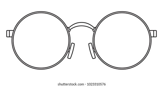 Illustration of the round eyeglasses icon svg