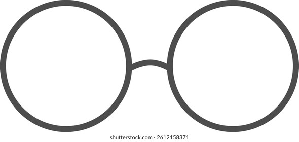 An illustration of a round glasses icon.