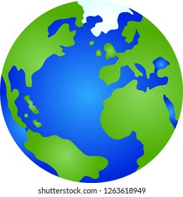 Illustration of a round gradation earth