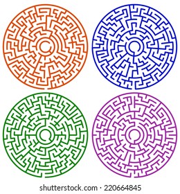 Illustration of the round maze set