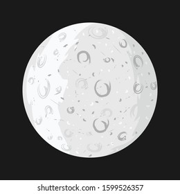 Illustration of a Round Moon in the Middle of the Night.