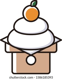 Illustration of round rice cake.