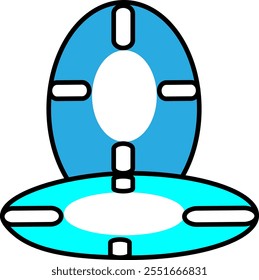 Illustration of a round swimming buoy icon that is safe and cheerful, perfect to accompany the fun of playing in the water. Make every moment in the pool more fun and colorful.