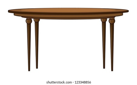 Illustration of a round table on a white background
