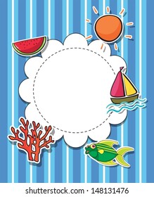 Illustration of a round template with a sun