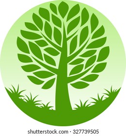 Illustration of round tree (vector)