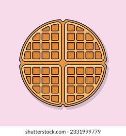 The Illustration of Round Waffle