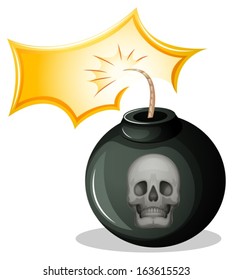 Ilustración de una bomba redondeada sobre un fondo blanco