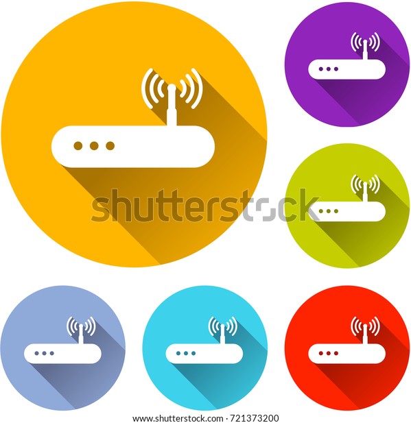 Illustration Router Circle Icons Set Stock Vector (Royalty Free ...