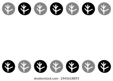 Illustration of a row of abstract gray trees.