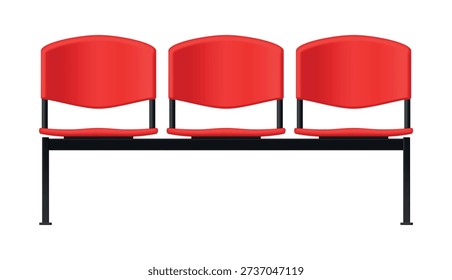Illustration of rows of stadium seats, in bright colors, for sporting events, concerts or meetings.