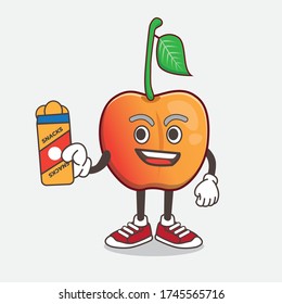 Ein Beispiel für das Maskottchen Royal Ann Cherry, das Snacks gibt