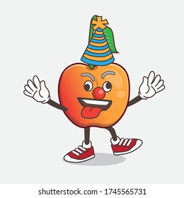 Una ilustración de la mascota de dibujos animados Royal Ann Cherry como payaso gracioso