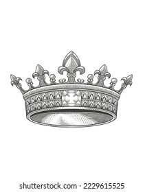 Illustration of the royal crown. High Detailed Vector Art	