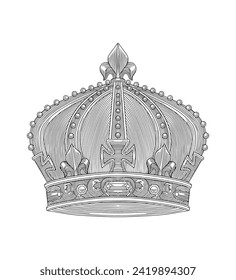 Illustration of the royal crown. High Detailed Vector Art 