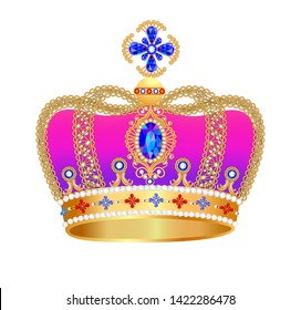 Illustration Collection Various Golden Crowns Royal Stock Vector ...