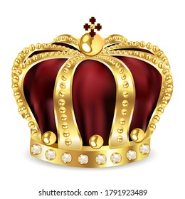 illustration of royal gold crown with jewels and ornament