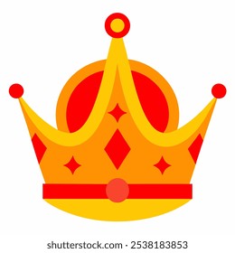 Illustration of royal gold crown with jewels and ornament
