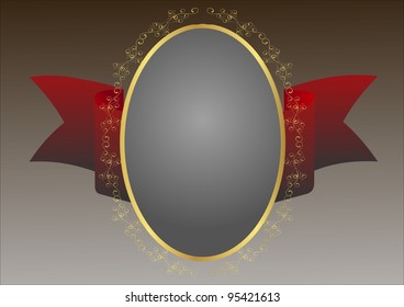 illustration of the royal gold label for design on a gray background