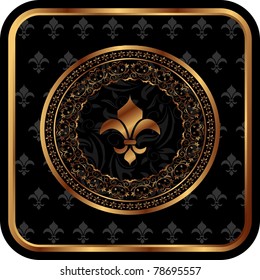 Illustration royal golden frame for design - vector