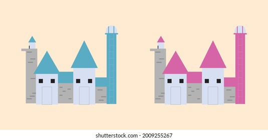 Illustration of royal palace building vector flat design