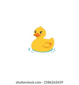 Illustration of a Rubber Duck on Isolated Background Perfect for toy designs, bathrelated themes, and playful graphics