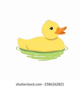 Illustration of a Rubber Duck on Isolated Background Perfect for toy designs, bathrelated themes, and playful graphics