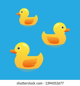 illustration of rubber ducks in the water