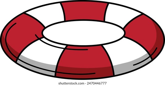 illustration of rubber ring outline isolated on white background vector