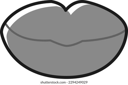 Illustration of ruddy lips (black and white)