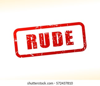 Illustration of rude red text stamp