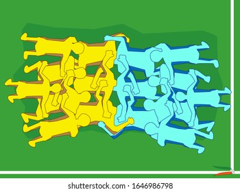 It is an illustration of rugby aiming for a scrum try.