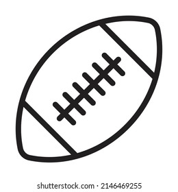 The illustration of rugby ball line art icon vector. Suitable for sports and entertaining.