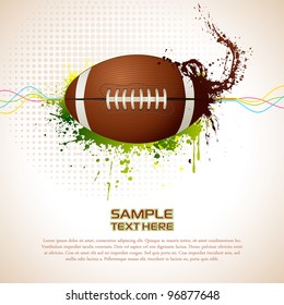 illustration of rugby ball on abstract grungy background