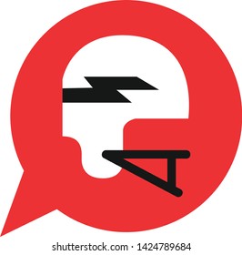 illustration of rugby helmet flat design