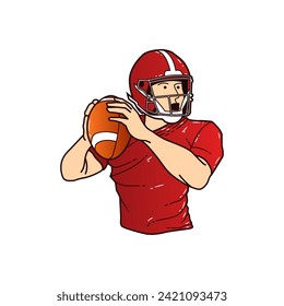 illustration of a rugby player preparing to throw the ball