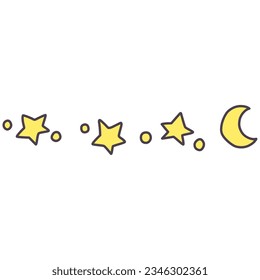 Illustration ruled lines with simple star and crescent marks