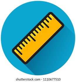 Illustration of ruler circle blue icon concept