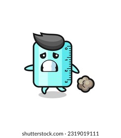 illustration of the ruler running in fear , cute style design for t shirt, sticker, logo element