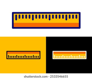 Ilustración de la Regla estacionaria, para la medida, crea la Imagen o la línea de la forma